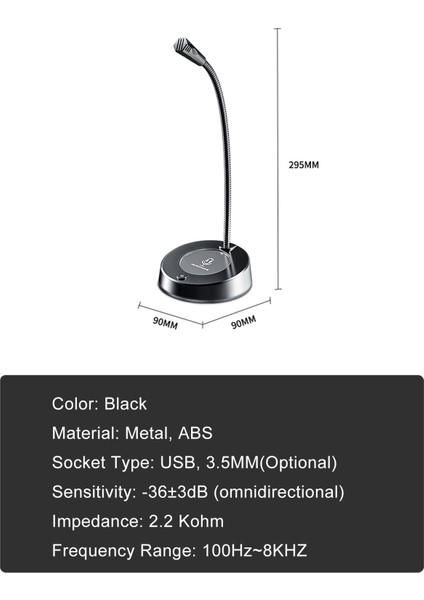Sada MK08 3,5mm Masadaki Mikrofon Tak ve Çalıştır 360 Derece Her Yönlü (Yurt Dışından)