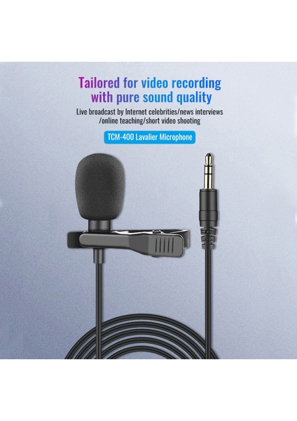 Takstar TCM-400 Kırılabilir Lavalier Mikrofon 3,5mm Pluglu Omnidirectional (Yurt Dışından)