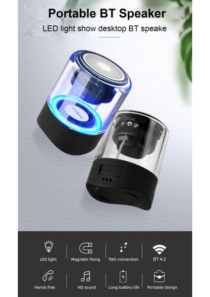 Fineblue Mk-22 Manyetik Tws Kablosuz Hoparlör LED Işıklar Müzik Senkronizasyonu (Yurt Dışından) indirimleri
