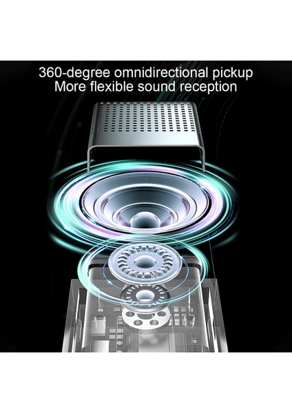 Mini Kablosuz Lavalier Mikrofon 360° Dört Yönlü Cep Telefonları Için Gürültü Azaltma (Yurt Dışından)