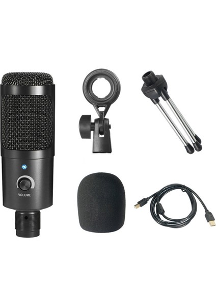Metal USB Kardiyal Stüdyo Kayıt Kondansatör Mikrofonu (Yurt Dışından)