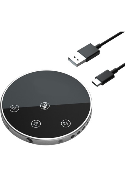 Masaüstü USB Konferans Hoparlörlü Mikrofon 360° Tam Yönlü Tak ve Çalıştır (Yurt Dışından)