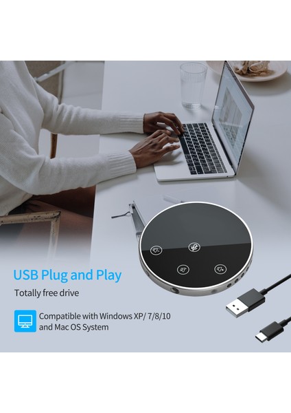 Masaüstü USB Konferans Hoparlörlü Mikrofon 360° Tam Yönlü Tak ve Çalıştır (Yurt Dışından) indirimleri