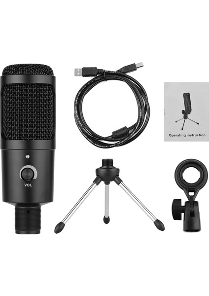 Kayıt Için Katlanabilir Tripodlu USB Kondansatör Mikrofon Seti (Yurt Dışından)