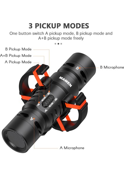 Mamen Mıc-08 Pro Mini Kameraya Takıla Bilinen Mikrofon Iki Yönlü Ses Alma Akıllı Gürültü Azaltma (Yurt Dışından) modelleri