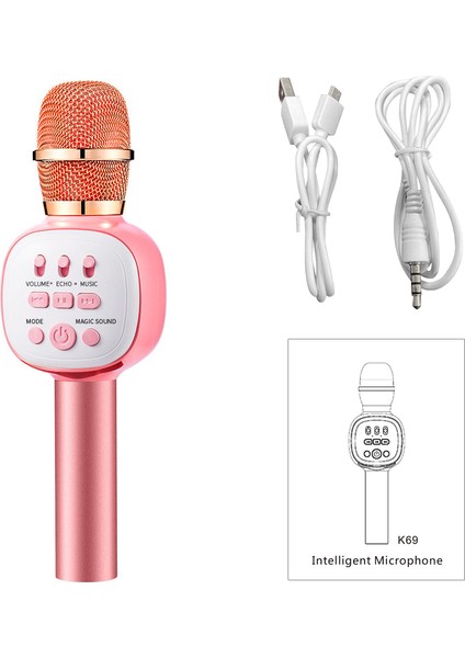 Çocuklar Için LED Işık Efektli Kablosuz Karaoke Mikrofonu (Yurt Dışından) fırsatları