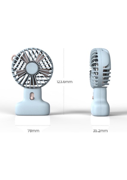 Douyin Mini Fan Şarj Edilebilir Taşınabilir Sessiz Mavi Kuvars Tozu (Yurt Dışından)