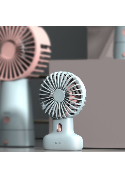 Douyin Mini Fan Şarj Edilebilir Taşınabilir Sessiz Mavi Kuvars Tozu (Yurt Dışından)