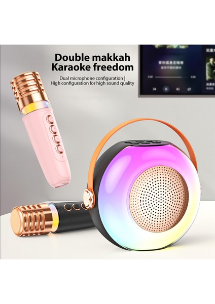 Karaoke Makinası 2 Kablosuz Mikrofonlu Rgb Işık Efektli (Yurt Dışından) fırsatları