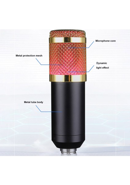 BM700S Canlı Kondansatör Mikrofonu Dinamik Işık Gürültüyla Başa Çıkma Özelliği (Yurt Dışından)