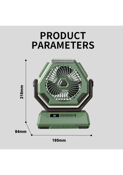 Çok Fonksiyonlu 6 Inçlik Kamp Fanı USB ve Pil ile Çalışan 3 Aydınlatma Modu 3 Ayarlanabilir Hızı (Yurt Dışından)