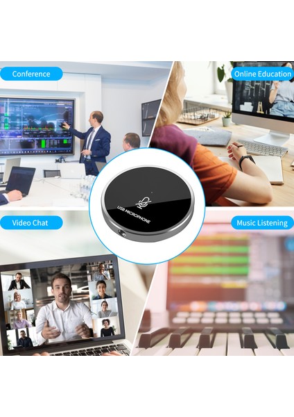 USB Masaüstü Pc Mikrofonu 360° Tam Yönlü Tak ve Kullan (Yurt Dışından)