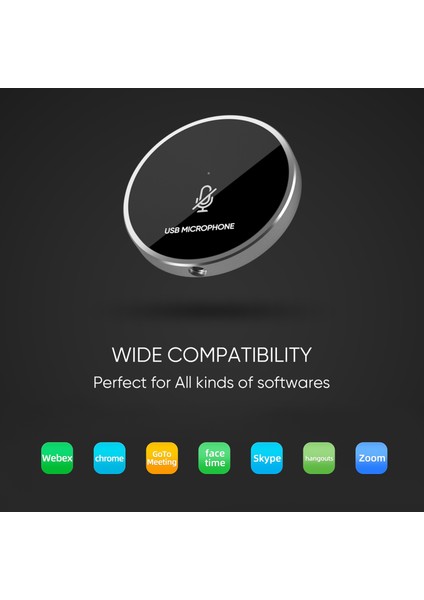 USB Masaüstü Pc Mikrofonu 360° Tam Yönlü Tak ve Kullan (Yurt Dışından)