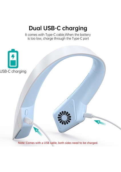 Taşınabilir Askıklı Boyun Fanı 2400MAH Şarj Edilebilir 3 Hızlı (Yurt Dışından) modelleri