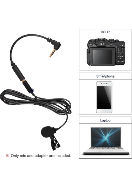 Lavalier Lapel Omnidirectional Mikrofon 3.5mm Ses Jack'ı Uzun Uzunluklu (Yurt Dışından)