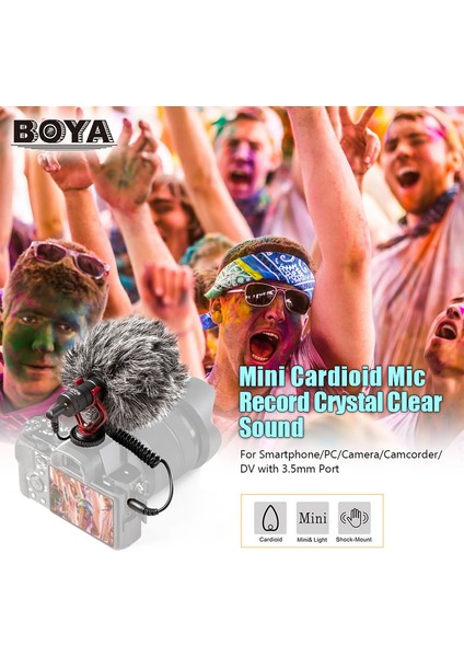 Boya By-Mm1 Mini Mikrofon 3.5mm Şarjı Çoklu Cihazlar Için (Yurt Dışından)
