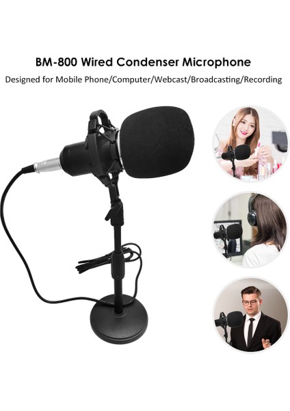 BM-800 Taşınabilir Yüksek Hasiyetli Kondansatör Mikrofon (Yurt Dışından)