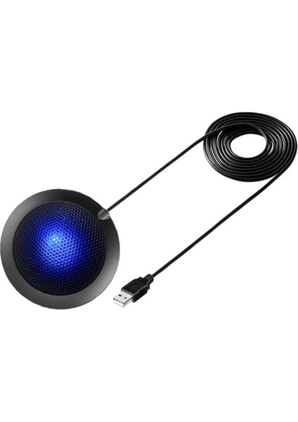 Masaüstü USB Konferans Hoparlör Mikrofonu 360° Tam Yönlü Tak ve Çalıştır (Yurt Dışından)
