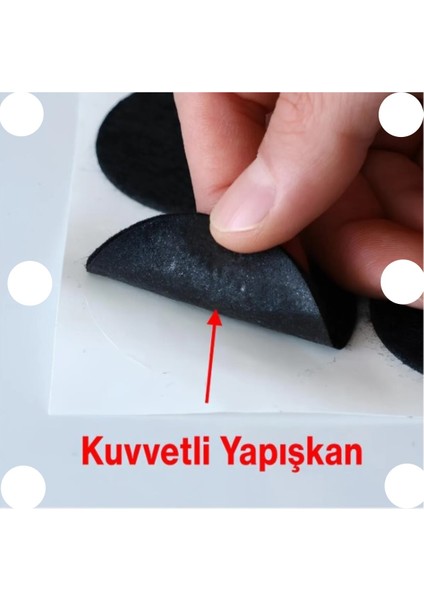 Pasifik Yapışkanlı Zemin Koruyucu 2 Adet 35MM (36 Lı) Masa Sandalye Mobilya Koltuk Ayak Siyah