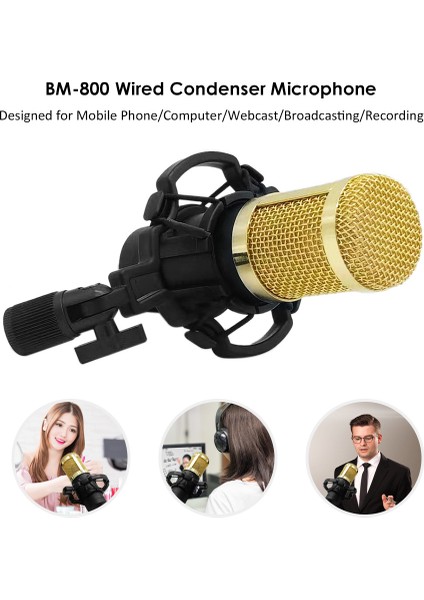 BM800 Taşınabilir Yüksek Hasiyetli Kondansatör Mikrofon (Yurt Dışından)