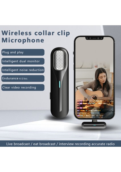 Mini Kablosuz 2.4g Lavalier Mikrofon 360° Her Yönlü Dsp Gürültü Azaltma (Yurt Dışından)