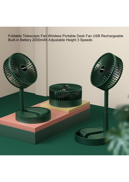 Katlanabilir Teleskopik Kablosuz Taşınabilir 2000MAH 3 Hızlı Fan (Yurt Dışından) fiyatları