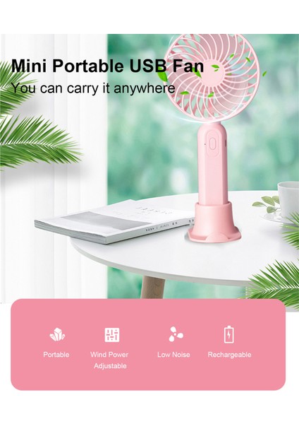 USB Mini El Fanı Cep Telefonu Tutucu ile Taşınabilir Şarj Edilebilir (Yurt Dışından)