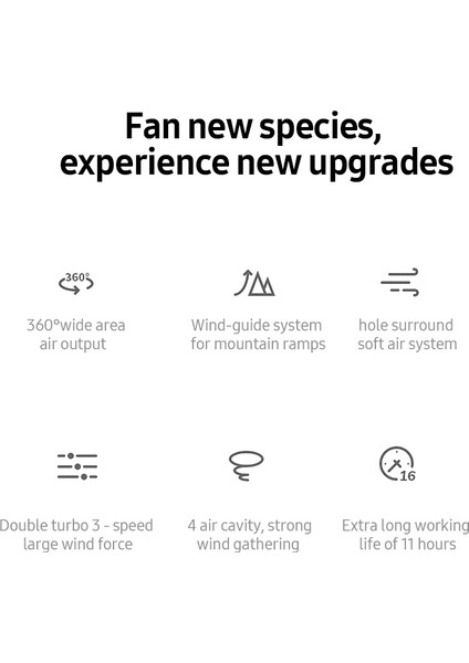 Kılıfsız Boyun Asılı Pasta Renkli 360° Geniş Alanlı Hava Dağıtımı Üç Hızlı Fanı (Yurt Dışından) modelleri