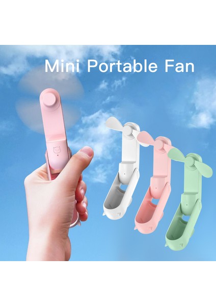 Mini USB El Fanı Güç Bankası Işlevli 2 Hızlı (Yurt Dışından)