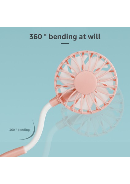 Taşınabilir Boyun Bandı USB Şarj Edilebilir Çift Fan (Yurt Dışından)