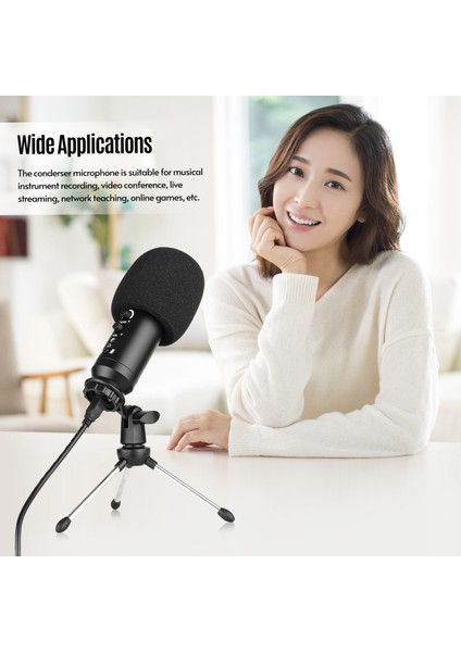 Ammoon USB Kondanser Mikrofon Mini Masa Tripodu Müzik Kaydı (Yurt Dışından) fırsatları