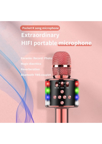 Kablosuz Mikrofon Renkli LED Işıkları Sie Desteği (Yurt Dışından)
