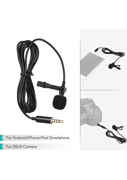 EY-510A Cep Telefonu ve Kamera Için Mini Taşınabilir Kablolu Mikrofon (Yurt Dışından)