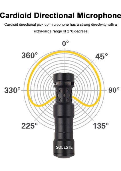 Soleste Mz1 Kondansatör Mikrofonu 3.5mm Tak ve Çalıştır Şok Mountu (Yurt Dışından)