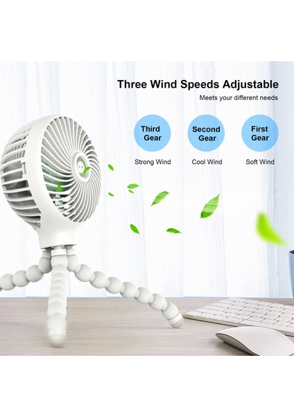 USB Kanatsız Taşınabilir Şarj Edilebilir Fan (Yurt Dışından)