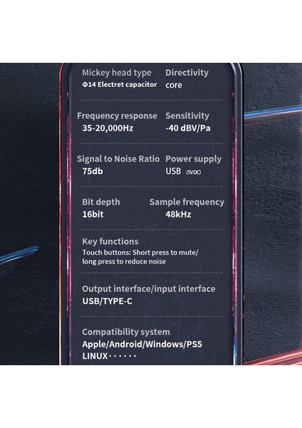 USB Rgb Mikrofon Seti Gürültü Azaltma Tek Tuşla Sessize Alma (Yurt Dışından)