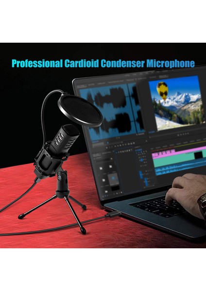 Oyun Akışı Için USB Mikrofonu, Pc ve Akıllı Telefon ile Uyumludur (Yurt Dışından)