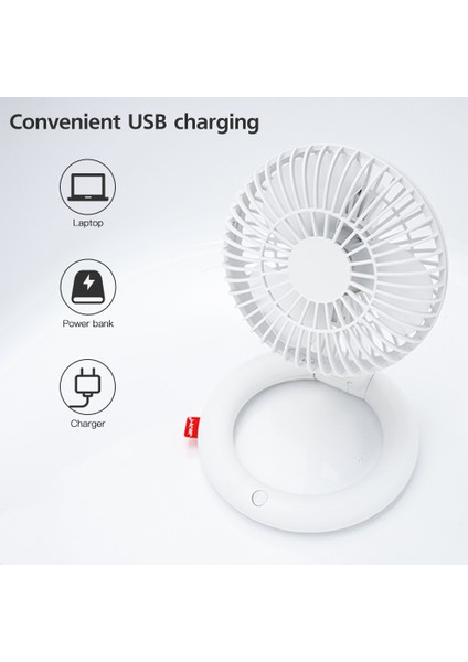 USB Şarj Edilebilir 3 Hızlı Sessiz Katlanabilir Masa Fanı (Yurt Dışından)