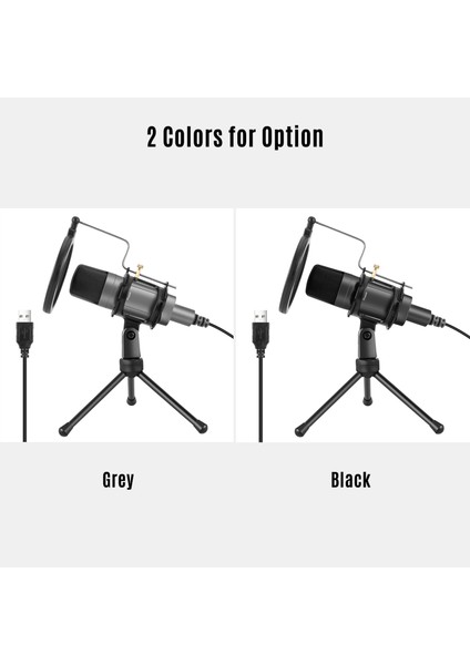 USB Kondansatör Mikrofon Tripod Stantı Tak ve Kullan (Yurt Dışından)