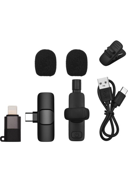 Mini Kablosuz Lavalier Mikrofonu Android ve Ios Uyumluluğu Her Yönlü (Yurt Dışından)