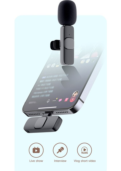 Mini Kablosuz Lavalier Mikrofonu Android ve Ios Uyumluluğu Her Yönlü (Yurt Dışından)