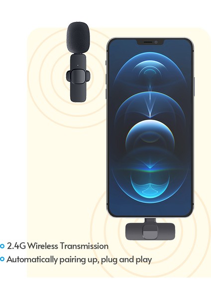 Mini Kablosuz Lavalier Mikrofonu Android ve Ios Uyumluluğu Her Yönlü (Yurt Dışından)