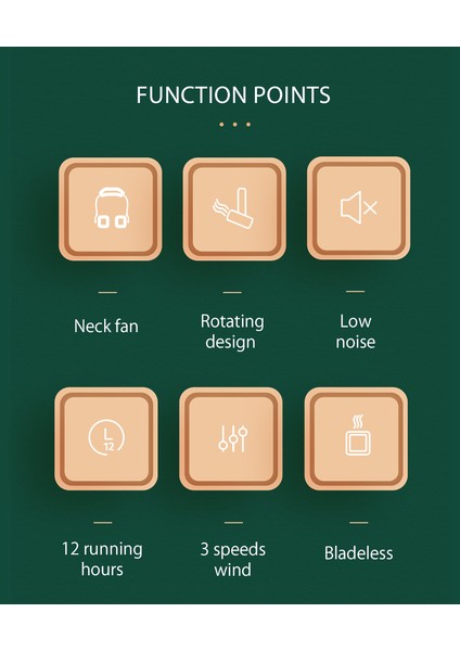 Taşınabilir Boyun Asılı Fan USB Pil ile Çalışan 3 Vites Ayarlı (Yurt Dışından) indirimleri