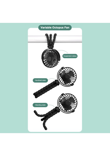 Taşınabilir El Fanı 3 Ayarlanabilir Hız 360° Dönüş (Yurt Dışından) indirimleri