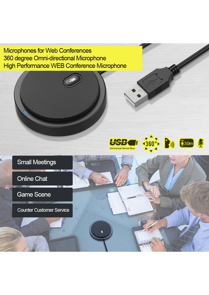 UM02 Toplantı ve Sesli Sohbet Için USB Her Yönlü Kondansatör Mikrofonu (Yurt Dışından)
