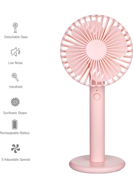 Ayçiçeği Şeklinde Taşınabilir El Fanı Şarj Edilebilir 3 Ayarlı Hız (Yurt Dışından) indirimleri