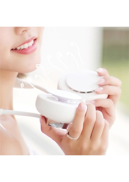 60° Ayarlı Boyun Bandı Fanı Çift Başlıklı 3 Hızlı USB Güçlü (Yurt Dışından)