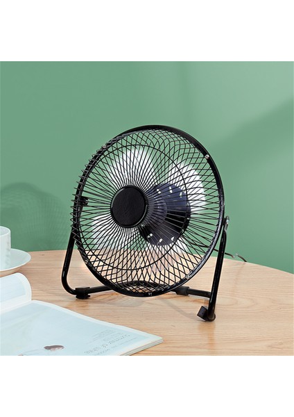 Mini USB Fan Masa Fanı 4 Metal Kanatlı Siyah (Yurt Dışından)