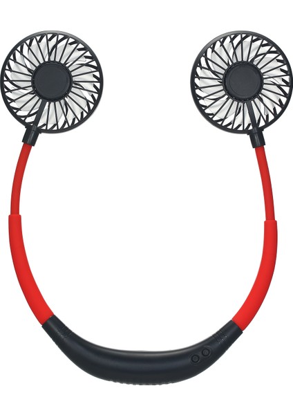 Boyun Bandı Fanı Renkli LED Işıkları USB Şarj Edilebilir (Yurt Dışından)