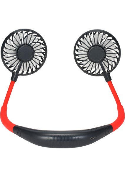 Boyun Bandı Fanı Renkli LED Işıkları USB Şarj Edilebilir (Yurt Dışından)